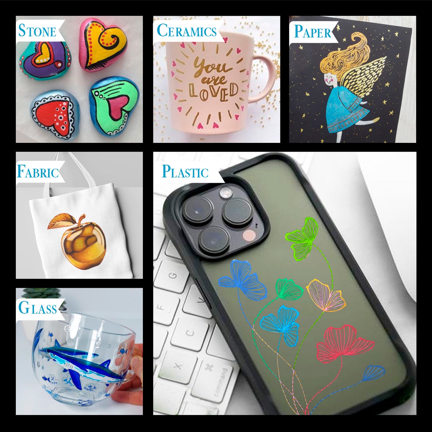 8 Rotuladores Metalizados Para Pintar Piedras, Manualidades, Colorear, Madera, Ceramica, Tela