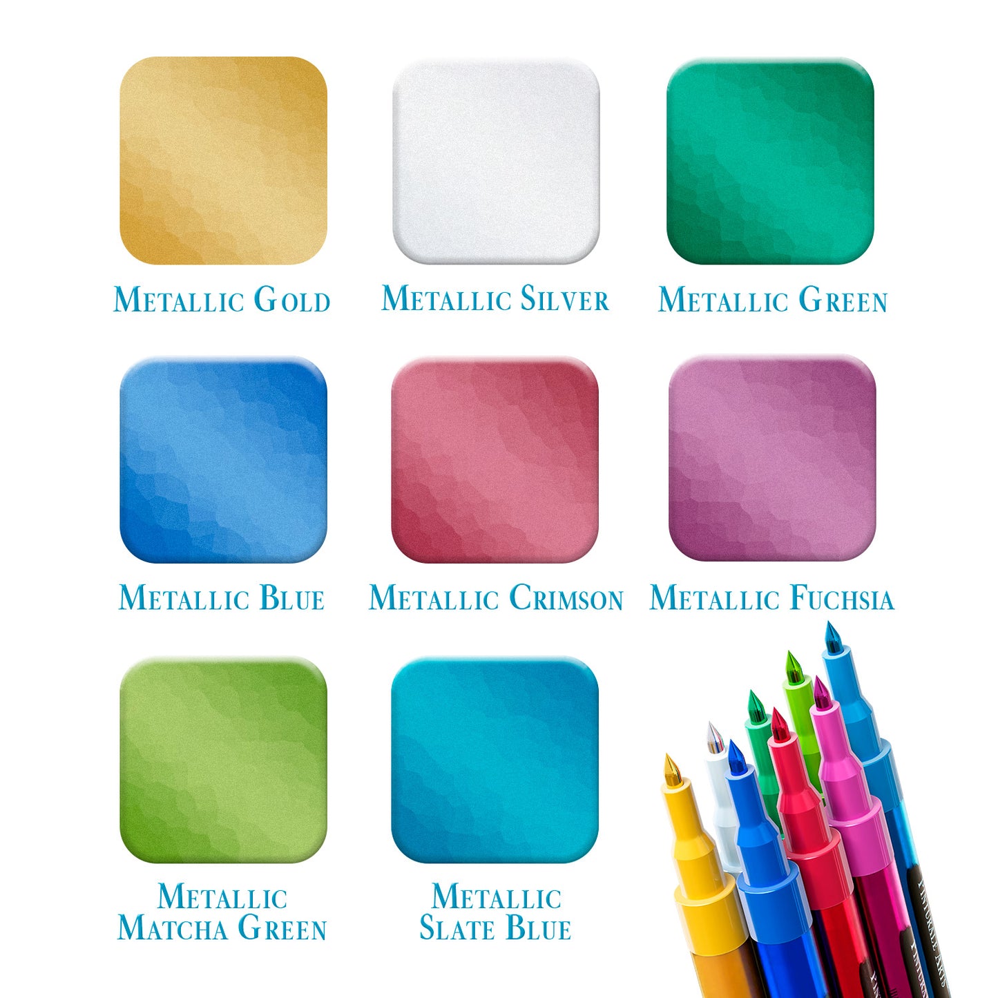 8 Rotuladores Metalizados Para Pintar Piedras, Manualidades, Colorear, Madera, Ceramica, Tela