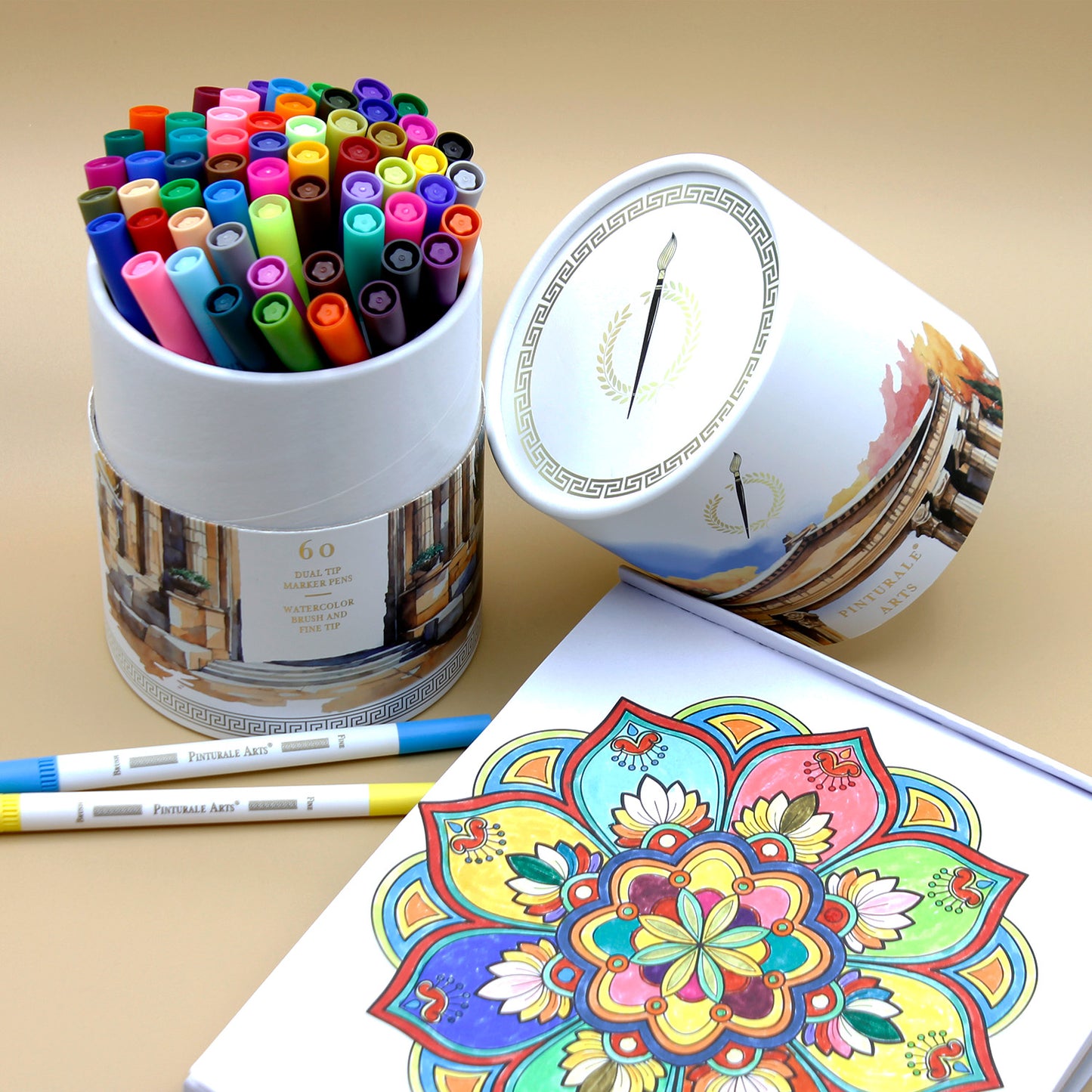 60 Rotuladores Lettering Doble Punta | Rotuladores Punta Pincel y Punta Fina | Para Lettering, Mandalas, Ilustración, Dibujo