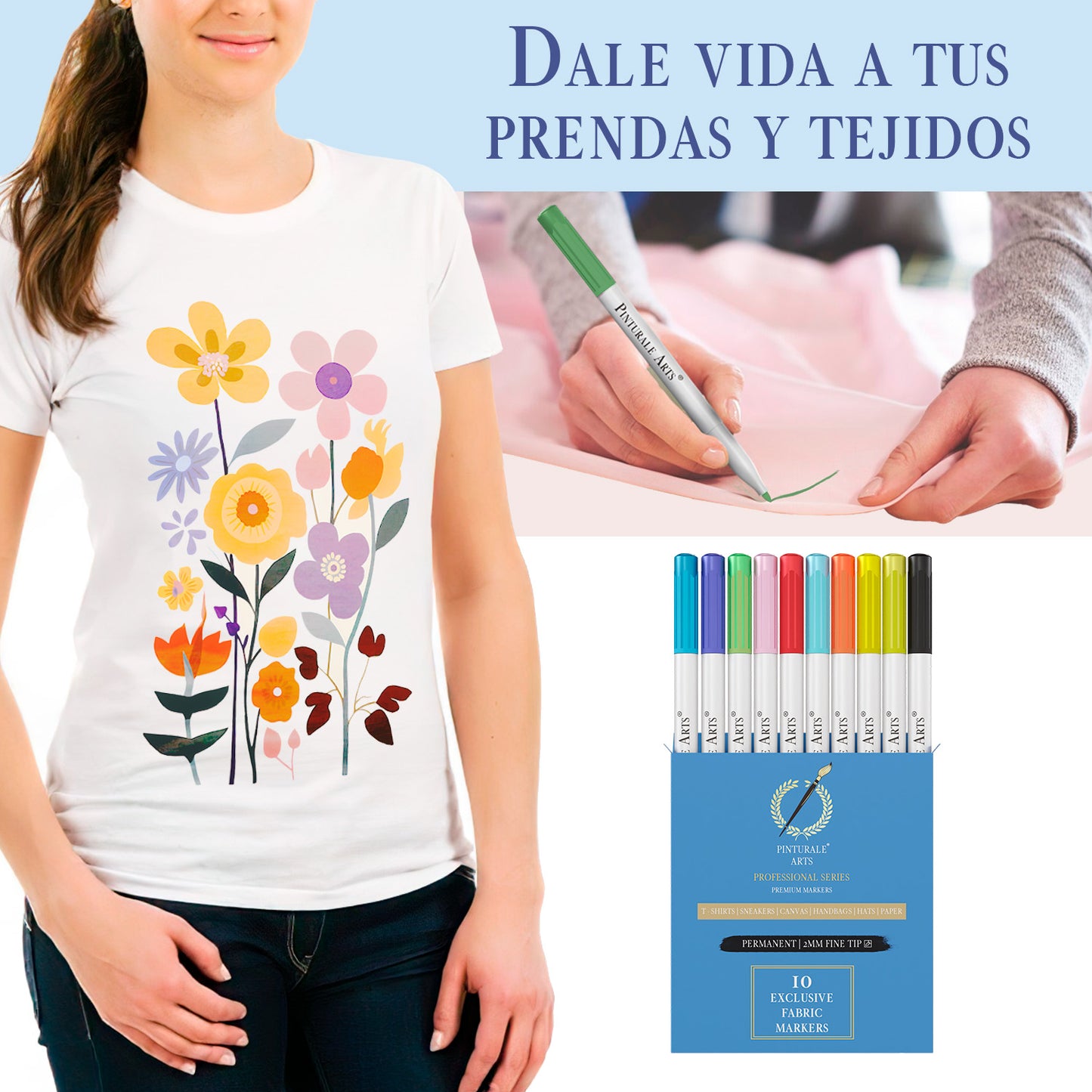 10 Rotuladores Textiles Permanentes Ropa | Set Rotuladores Para Tela y Ropa