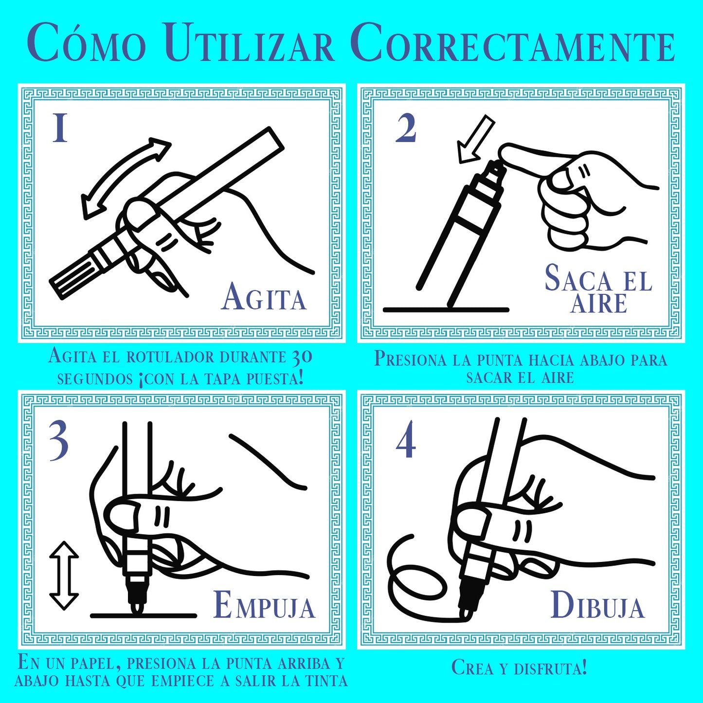 Rotuladores Tiza Líquida | Set 6 Colores | Rotuladores Cristal Borrable | Punta 2mm