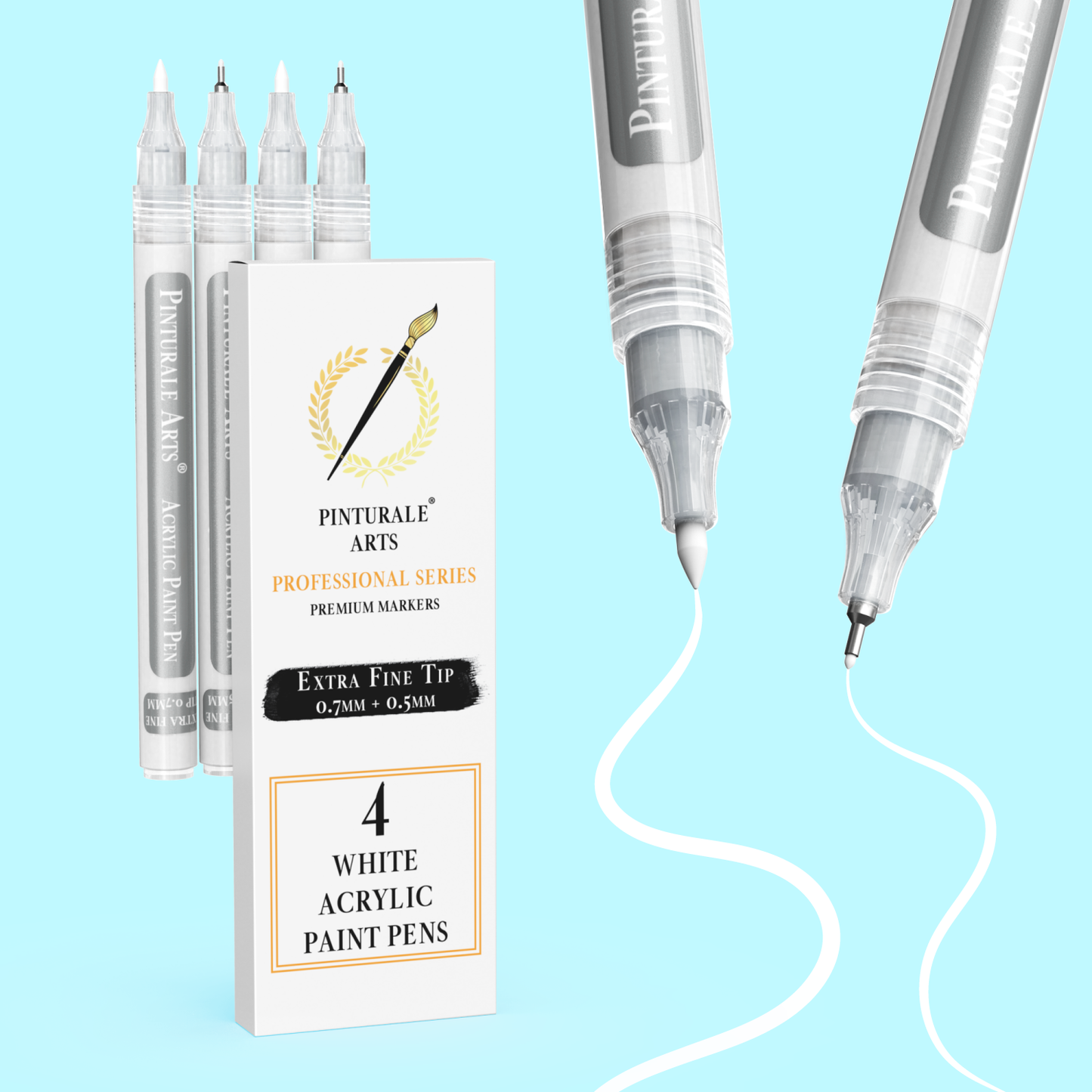 Set 4 Rotuladores Acrilicos Blancos | Punta Extrafina (0,7mm y 0,5mm)