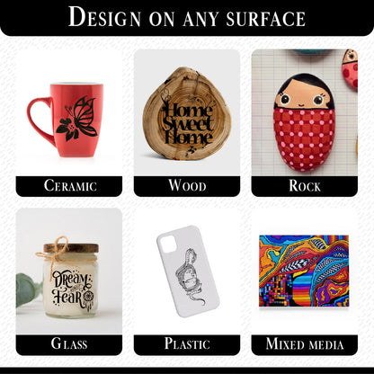 Set 4 Rotuladores Acrilicos Negros | Punta Extrafina (0,7mm y 0,5mm)