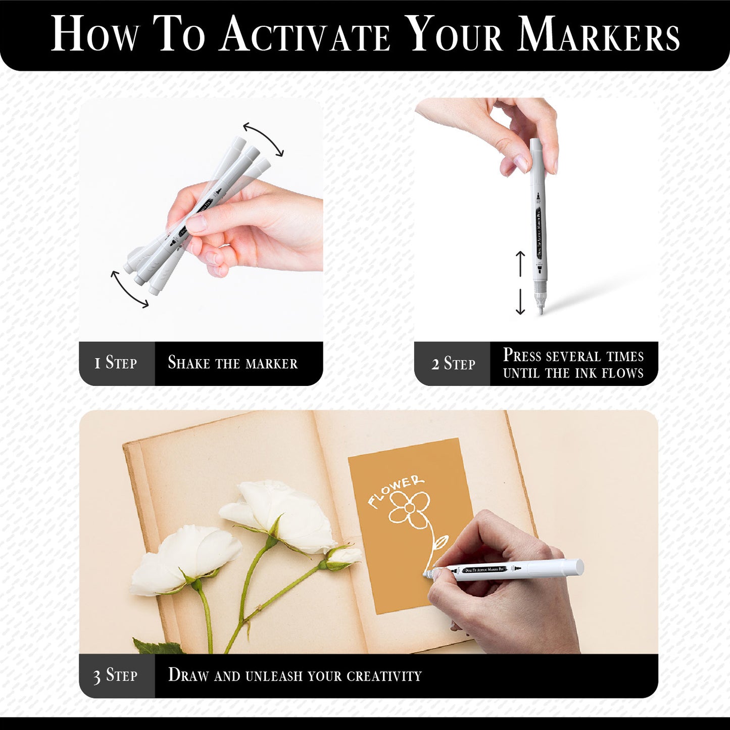 Set 4 Rotuladores Acrilicos Blancos | Doble Punta (0,7mm y 3mm)