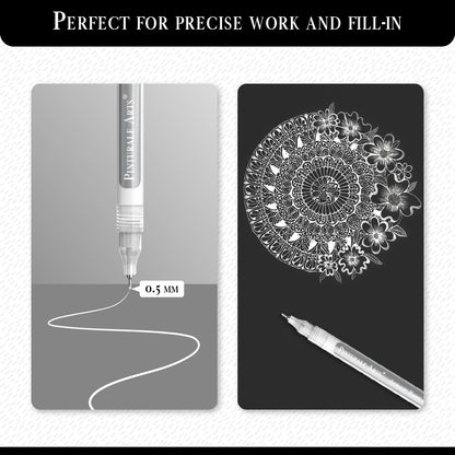 Set 4 Rotuladores Acrilicos Blancos | Punta Extrafina (0,7mm y 0,5mm)